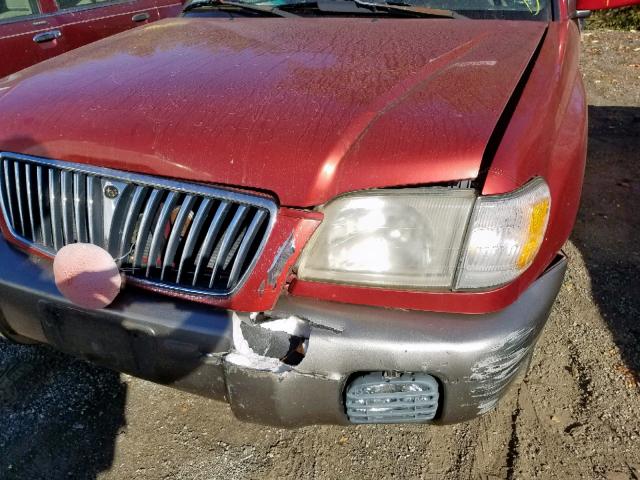 JF1SF65552H736795 - 2002 SUBARU FORESTER S RED photo 9