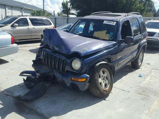 1J4GL58K92W221650 - 2002 JEEP LIBERTY LI BLUE photo 2