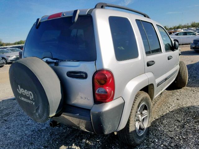 1J8GL48K04W293686 - 2004 JEEP LIBERTY SP GRAY photo 4