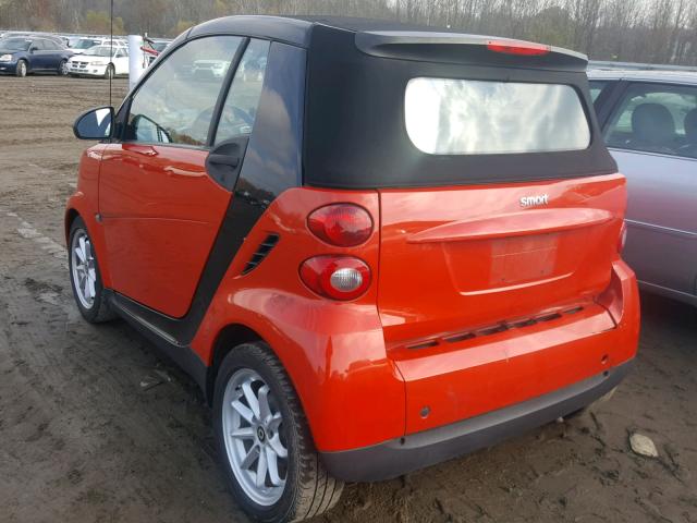 WMEEK31X58K179246 - 2008 SMART FORTWO PAS RED photo 3