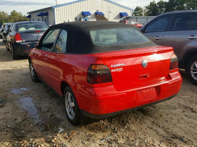 3VWDC21VXYM806867 - 2000 VOLKSWAGEN CABRIO GLS RED photo 3