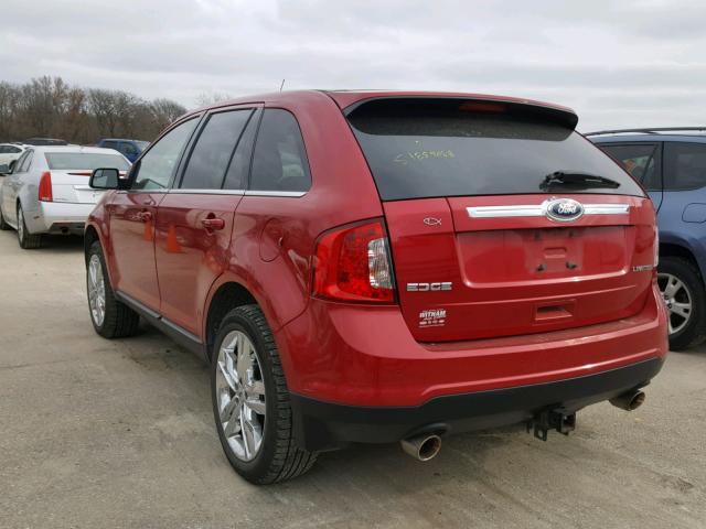 2FMDK3KC6CBA18845 - 2012 FORD EDGE LIMIT RED photo 3