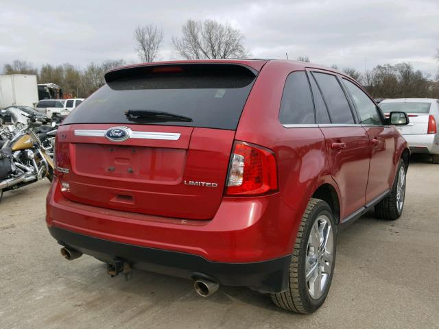 2FMDK3KC6CBA18845 - 2012 FORD EDGE LIMIT RED photo 4