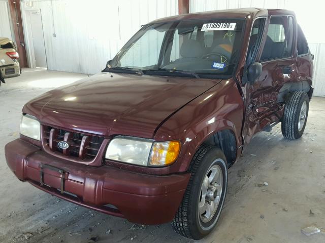 KNDJA723115074923 - 2001 KIA SPORTAGE RED photo 2