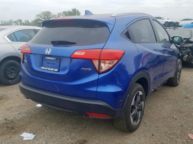 3CZRU6H77JM703300 - 2018 HONDA HR-V EXL BLUE photo 4