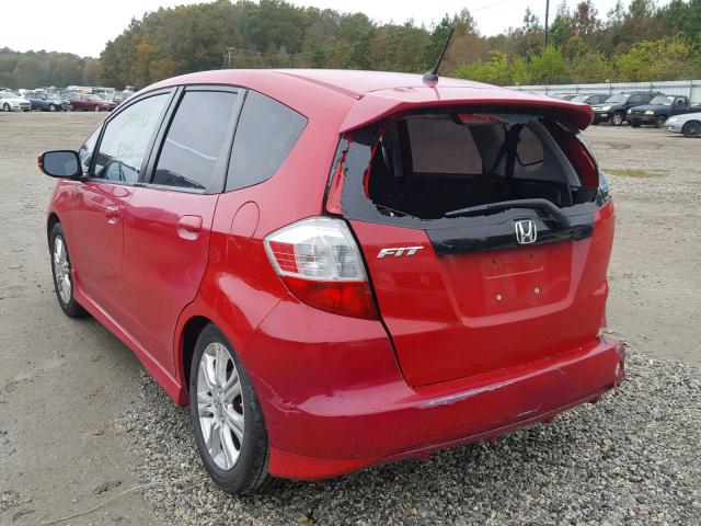 JHMGE88489S011477 - 2009 HONDA FIT SPORT RED photo 3