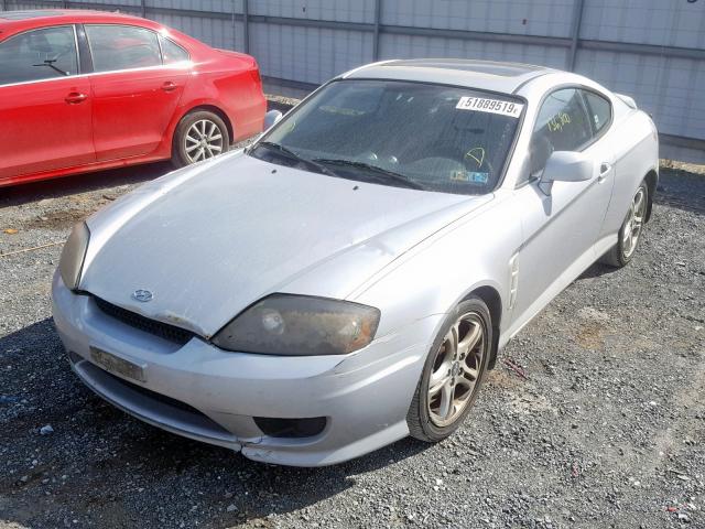 KMHHM65D25U176887 - 2005 HYUNDAI TIBURON SILVER photo 2