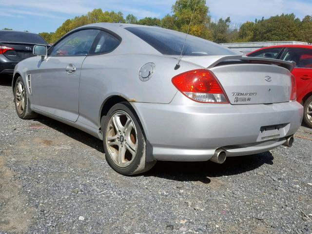 KMHHM65D25U176887 - 2005 HYUNDAI TIBURON SILVER photo 3