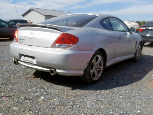 KMHHM65D25U176887 - 2005 HYUNDAI TIBURON SILVER photo 4