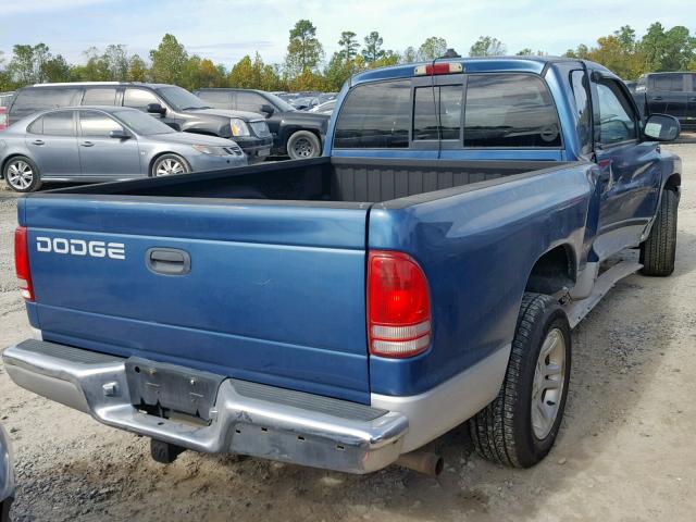 1B7GL22NX1S337193 - 2001 DODGE DAKOTA BLUE photo 4