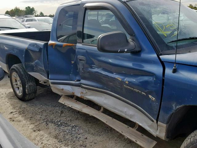 1B7GL22NX1S337193 - 2001 DODGE DAKOTA BLUE photo 9