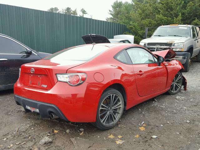 JF1ZNAA10D2712644 - 2013 TOYOTA SCION FR-S RED photo 4