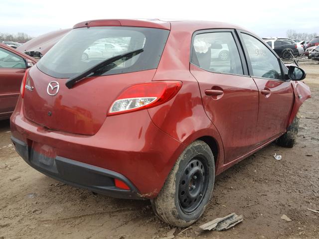 JM1DE1KY9E0187631 - 2014 MAZDA MAZDA2 SPO RED photo 4