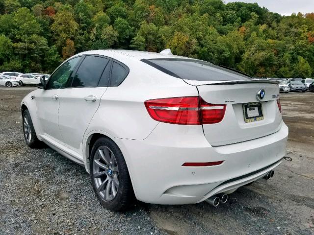 5YMGZ0C53E0C40608 - 2014 BMW X6 M WHITE photo 3