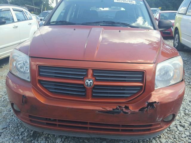 1B3HB48B88D617016 - 2008 DODGE CALIBER SX ORANGE photo 9