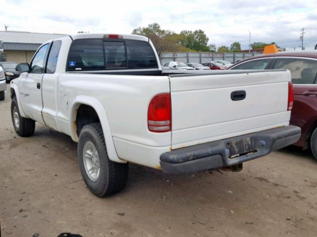 1B7GG22N9YS567919 - 2000 DODGE DAKOTA WHITE photo 3