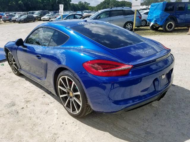 WP0AB2A8XEK190755 - 2014 PORSCHE CAYMAN S BLUE photo 3