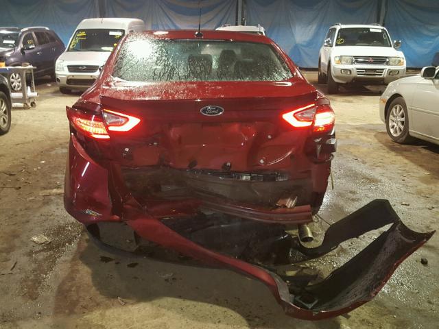 3FA6P0G7XDR154011 - 2013 FORD FUSION S RED photo 9