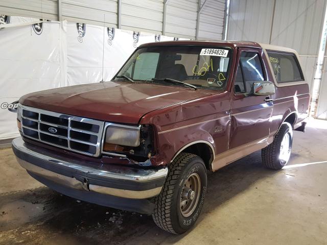 1FMEU15H6TLA98304 - 1996 FORD BRONCO U10 RED photo 2