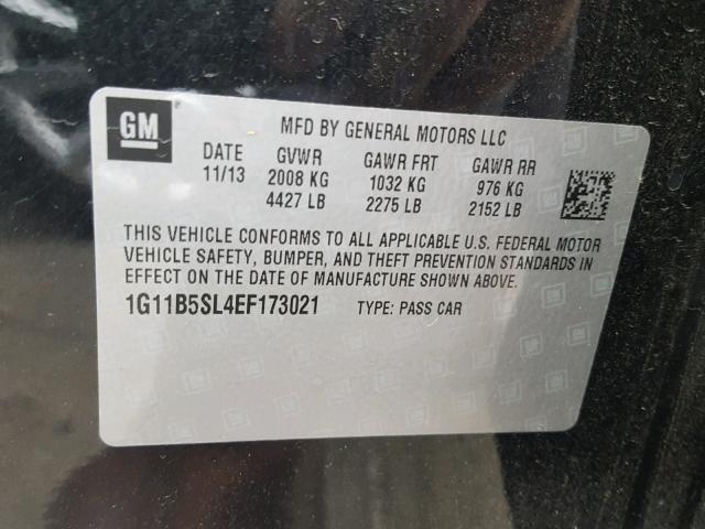 1G11B5SL4EF173021 - 2014 CHEVROLET MALIBU LS Yaşıl foto 10