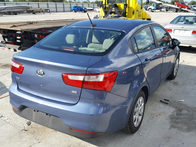 KNADM4A38G6682054 - 2016 KIA RIO LX BLUE photo 4