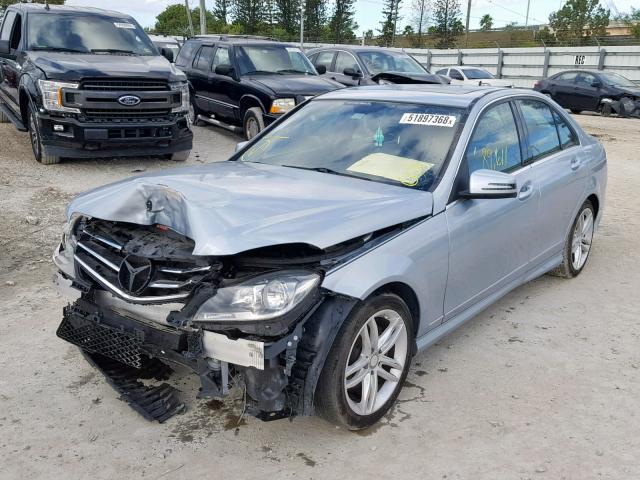 WDDGF4HB9ER305161 - 2014 MERCEDES-BENZ C 250 BLUE photo 2