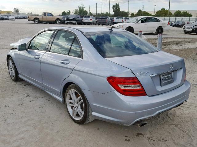 WDDGF4HB9ER305161 - 2014 MERCEDES-BENZ C 250 BLUE photo 3