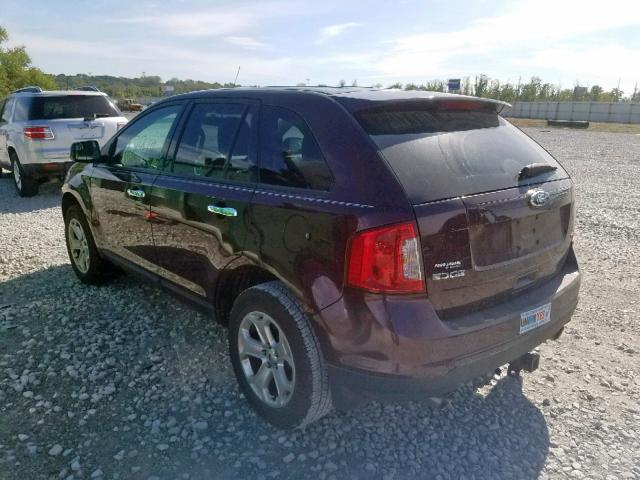 2FMDK3JC1BBA26559 - 2011 FORD EDGE SEL BURGUNDY photo 3