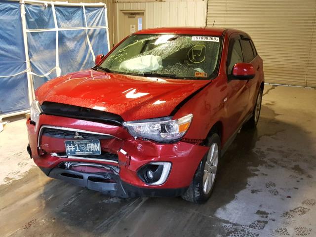 4A4AR4AU4FE050259 - 2015 MITSUBISHI OUTLANDER RED photo 2