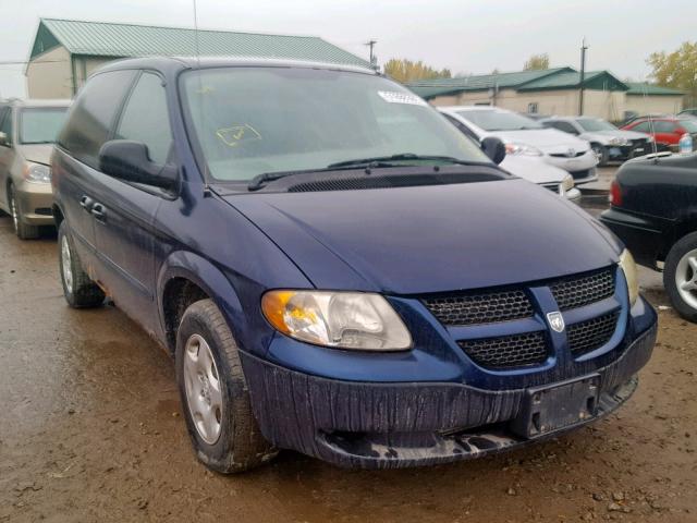 1D4GP25303B262461 - 2003 DODGE CARAVAN SE BLUE photo 1