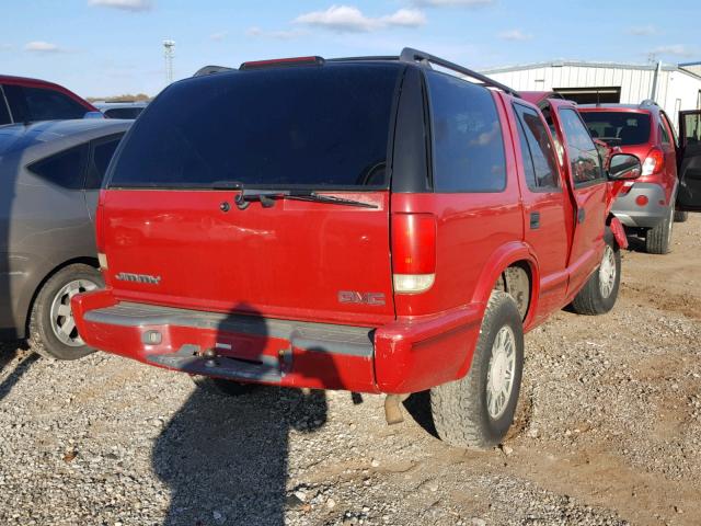 1GKDT13W7WK504304 - 1998 GMC JIMMY RED photo 4