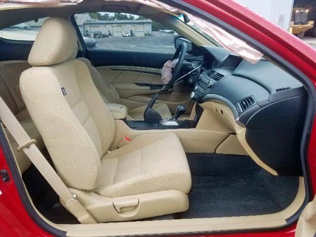 1HGCS1B78AA014054 - 2010 HONDA ACCORD EX RED photo 5