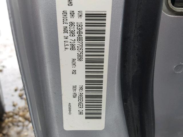 1B3HB48B77D575890 - 2007 DODGE CALIBER SX SILVER photo 10