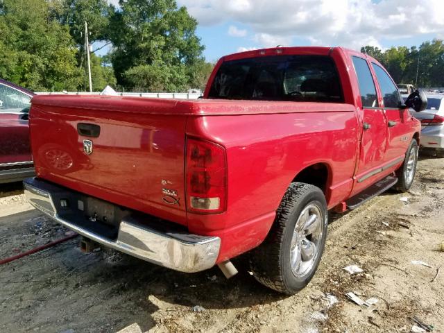 1D7HA18D25S339406 - 2005 DODGE RAM 1500 S RED photo 4