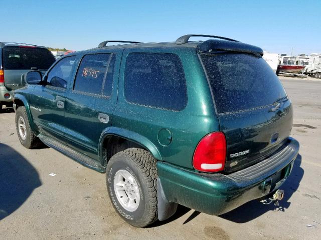 1B4HS28N3YF285047 - 2000 DODGE DURANGO GREEN photo 3