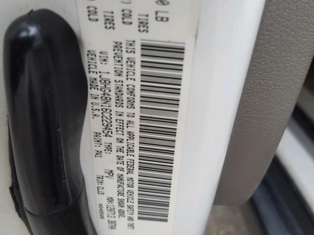 1J8HG48N16C229454 - 2006 JEEP COMMANDER WHITE photo 10