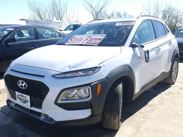 KM8K62AA0JU162856 - 2018 HYUNDAI KONA SEL WHITE photo 2