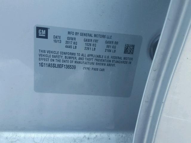 1G11A5SL8EF136539 - 2014 CHEVROLET MALIBU LS 银色 照片 10