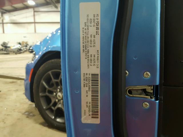 2C3CDXJG1JH298033 - 2018 DODGE CHARGER GT BLUE photo 10