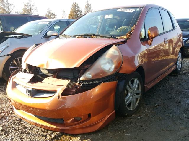 JHMGD38617S048522 - 2007 HONDA FIT S ORANGE photo 2