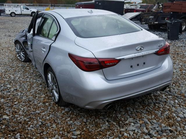 JN1EV7AP7JM365610 - 2018 INFINITI Q50 LUXE SILVER photo 3