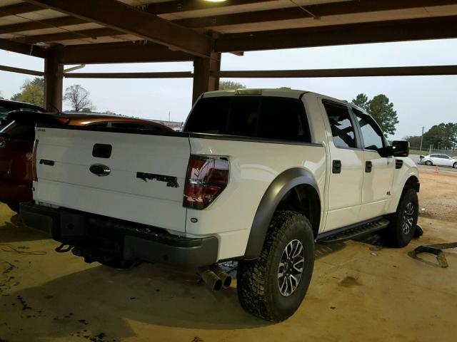 1FTFW1R62DFA77302 - 2013 FORD F150 SVT R WHITE photo 4