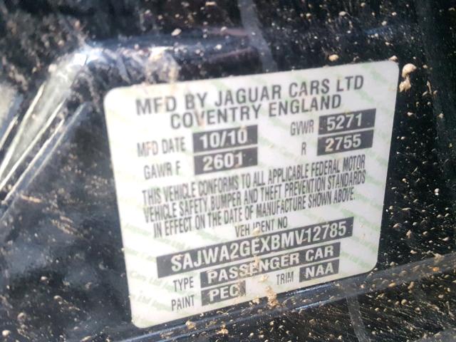 SAJWA2GEXBMV12785 - 2011 JAGUAR XJL SUPERC BLACK photo 10