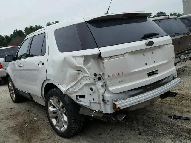 1FMHK8F89CGA10770 - 2012 FORD EXPLORER L WHITE photo 3