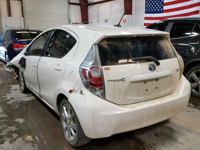 JTDKDTB36D1033204 - 2013 TOYOTA PRIUS C WHITE photo 3