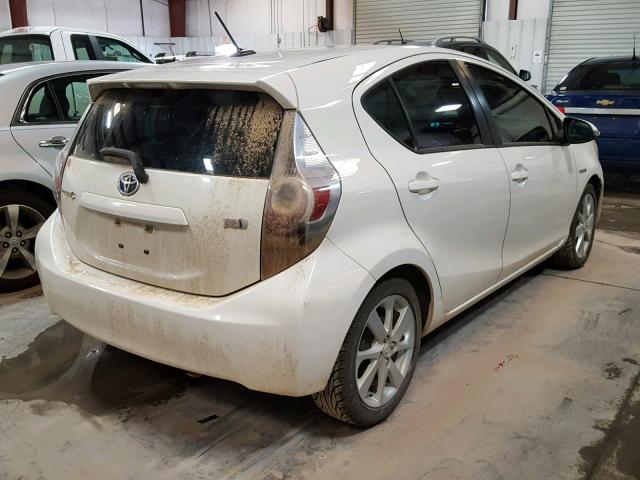 JTDKDTB36D1033204 - 2013 TOYOTA PRIUS C WHITE photo 4