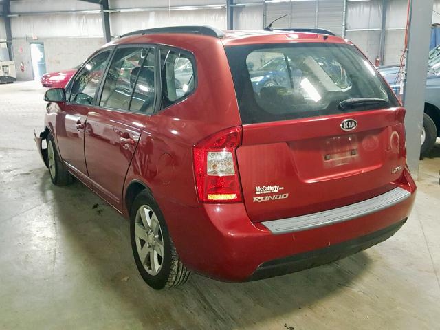 KNAFG526387196665 - 2008 KIA RONDO LX MAROON photo 3