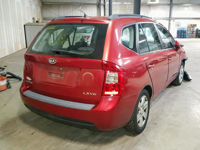 KNAFG526387196665 - 2008 KIA RONDO LX MAROON photo 4