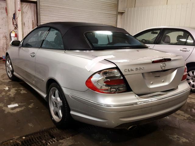 WDBTK75G74T030461 - 2004 MERCEDES-BENZ CLK 500 SILVER photo 3