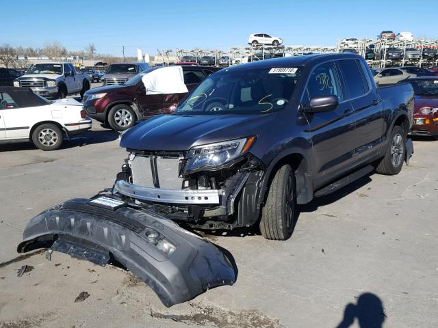 5FPYK3F67KB013818 - 2019 HONDA RIDGELINE GRAY photo 2